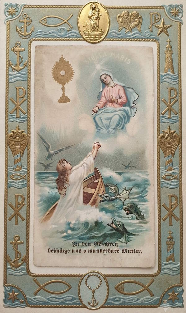 Historische Gebetskarte mit Jesus und Johannes